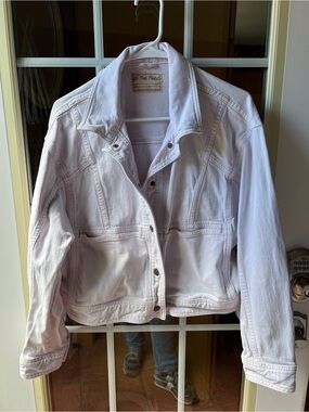 We The Free White Denim Jean Jacket